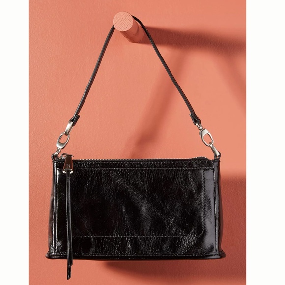 HOBO Cadence Black Leather Crossbody Mini Shoulder Bag Clutch Purse Handbag - Picture 1 of 11